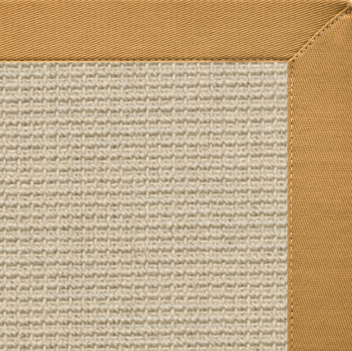 Posh Rug Linen Color Brasilia Sisal Rug with Butter Rum Cotton Border