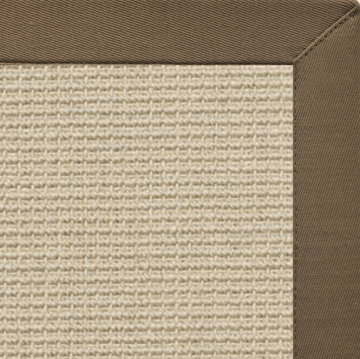 Posh Rug Linen Color Brasilia Sisal Rug with Eucalyptus Cotton Border
