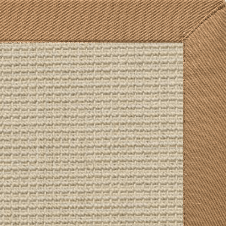 Posh Rug Linen Color Brasilia Sisal Rug with Granola Cotton Border