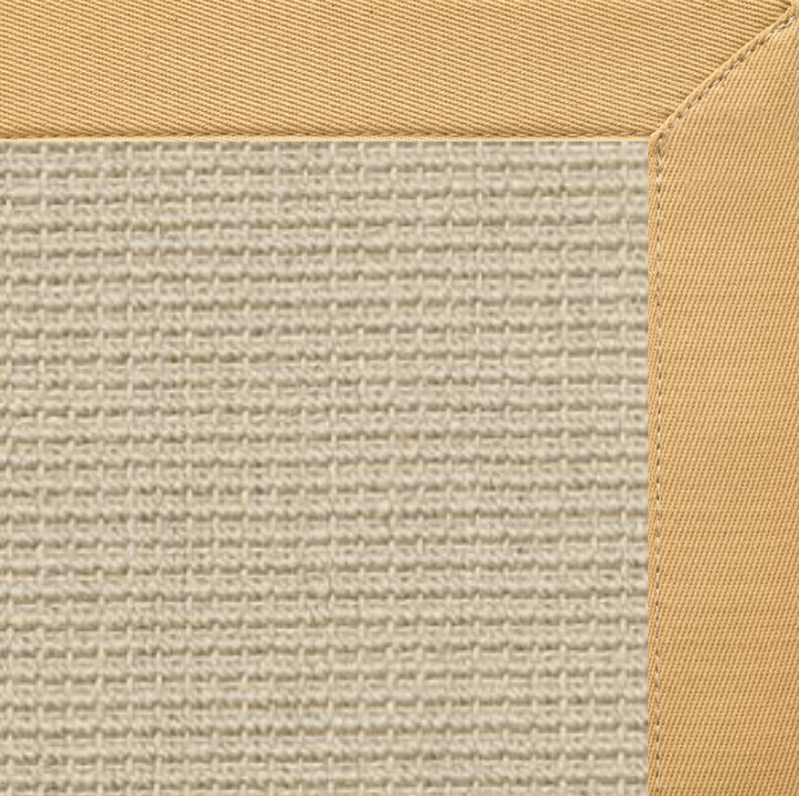 Posh Rug Linen Color Brasilia Sisal Rug with Honeycomb Cotton Border