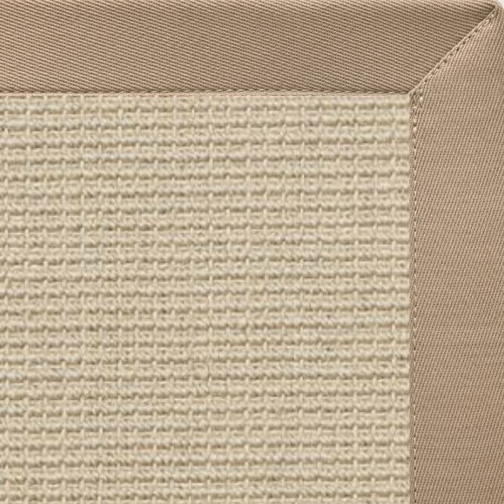 Posh Rug Linen Color Brasilia Sisal Rug with Ivory Blush Cotton Border