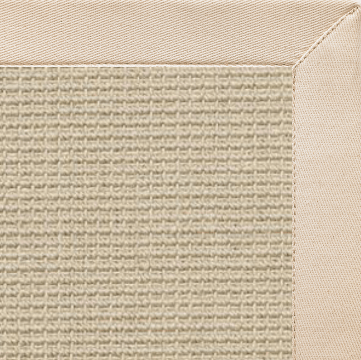 Posh Rug Linen Color Brasilia Sisal Rug with Ivory Cotton Border