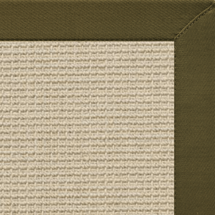 Posh Rug Linen Color Brasilia Sisal Rug with Lichen Cotton Border