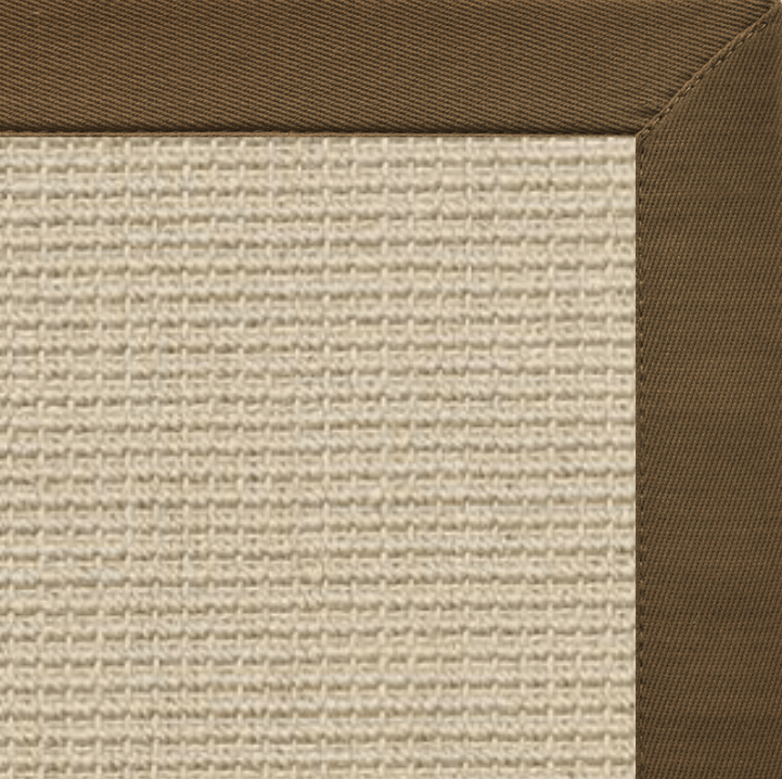 Posh Rug Linen Color Brasilia Sisal Rug with Marsh Cotton Border