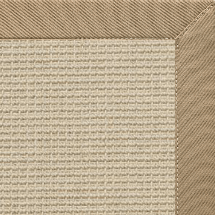 Posh Rug Linen Color Brasilia Sisal Rug with Oatmeal Cotton Border