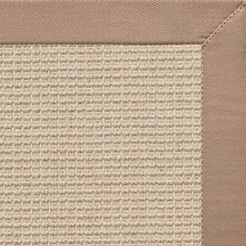 Posh Rug Linen Color Brasilia Sisal Rug with Pistachio Cotton Border