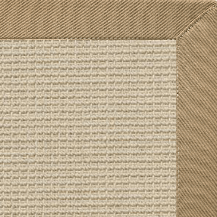 Posh Rug Linen Color Brasilia Sisal Rug with Pale Ash Cotton Border
