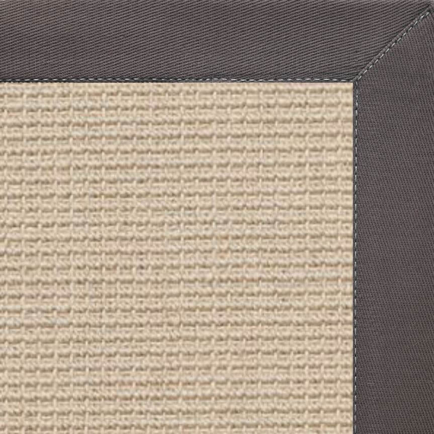 Posh Rug Linen Color Brasilia Sisal Rug with Quarry Cotton Border