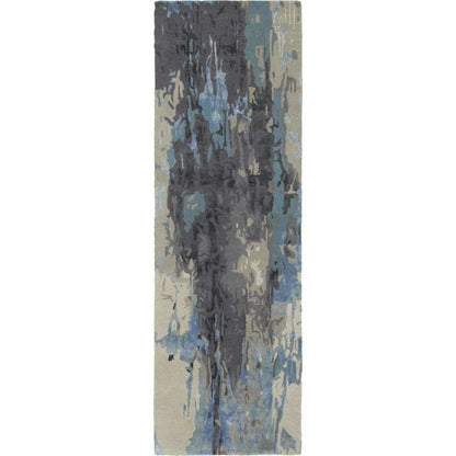 Tufted - Galaxy Blue Grey Abstract  Contemporary Rug