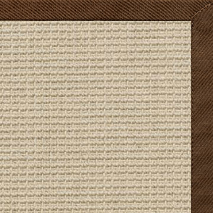 Posh Rug Linen Color Brasilia Sisal Rug with Bronze Cotton Border
