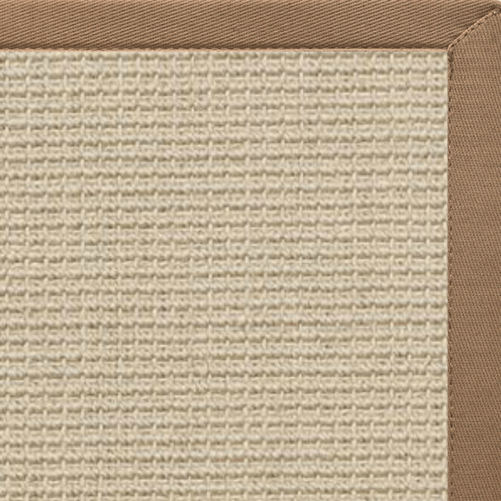 Posh Rug Linen Color Brasilia Sisal Rug with Harvest Haze Cotton Border