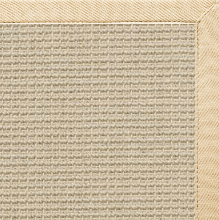 Posh Rug Linen Color Brasilia Sisal Rug with Magnolia Cotton Border