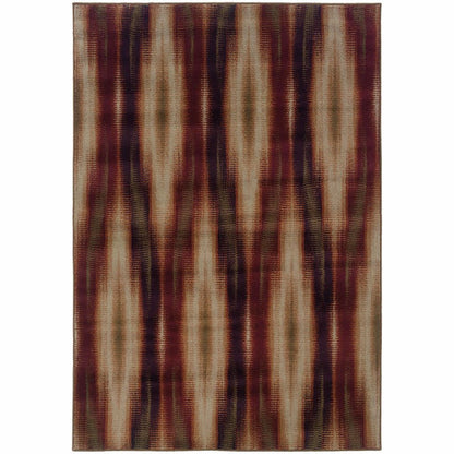 Woven - Adrienne Grey Red Tribal Ikat Transitional Rug