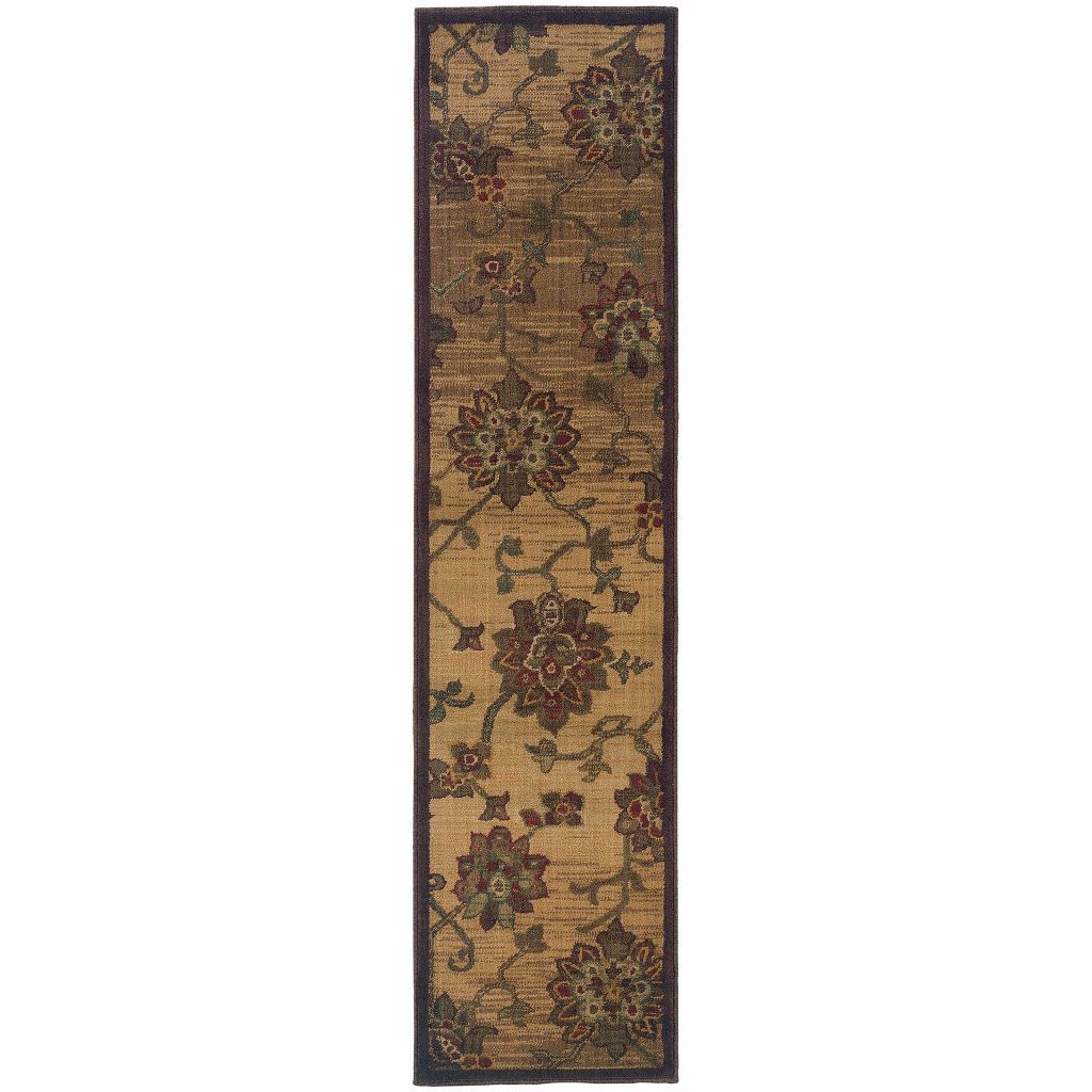 Woven - Allure Beige Red Floral  Transitional Rug