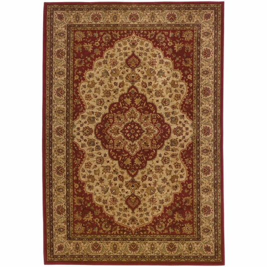 Allure Red Gold Oriental Persian Traditional Rug - Free Shipping