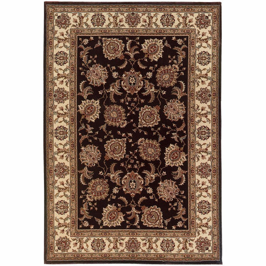 Ariana Brown Ivory Oriental Traditional Traditional Rug - Free Shipping