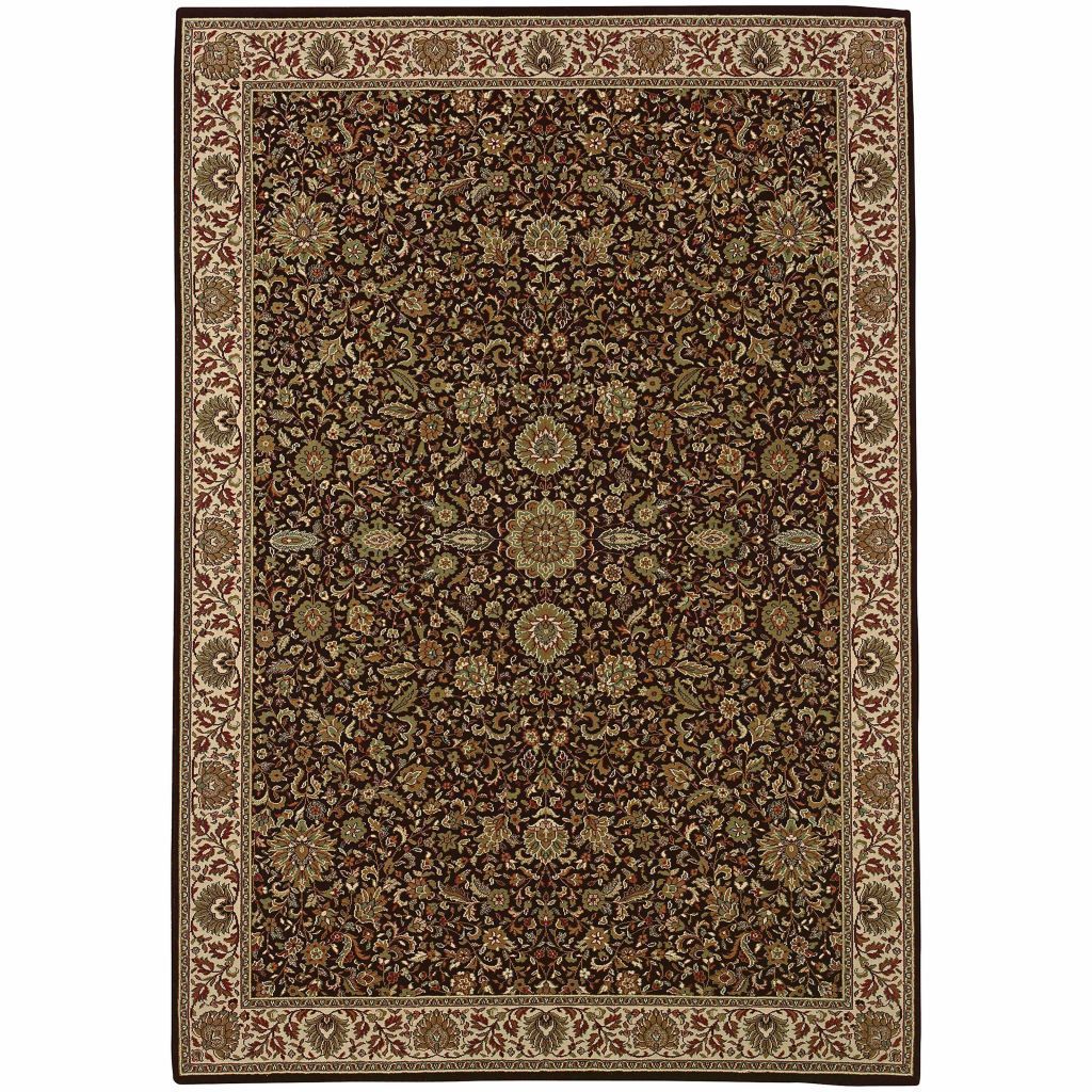 Ariana Brown Ivory Oriental Traditional Traditional Rug - Free Shipping