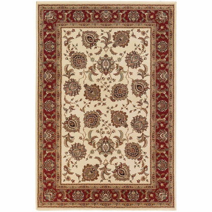 Ariana Ivory Red Oriental Traditional Traditional Rug - Free Shipping