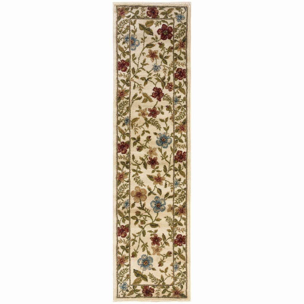 Camden Ivory Beige Floral  Traditional Rug - Free Shipping