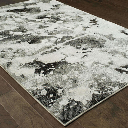 Woven - Evolution Charcoal White Abstract Abstract Contemporary Rug