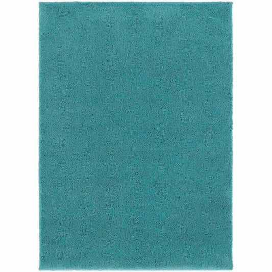 Impressions Teal  Solid  Contemporary Rug - Free Shipping
