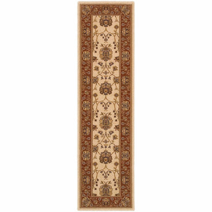 Woven - Knightsbridge Ivory Red Oriental Persian Traditional Rug