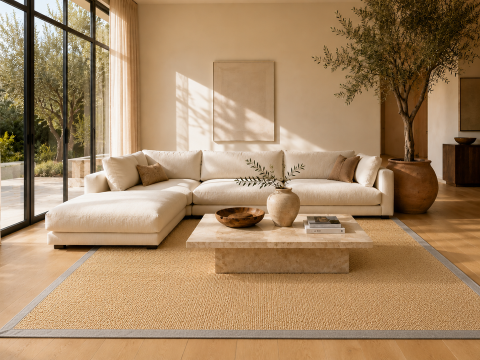 Sisal Rugs with Tan Border