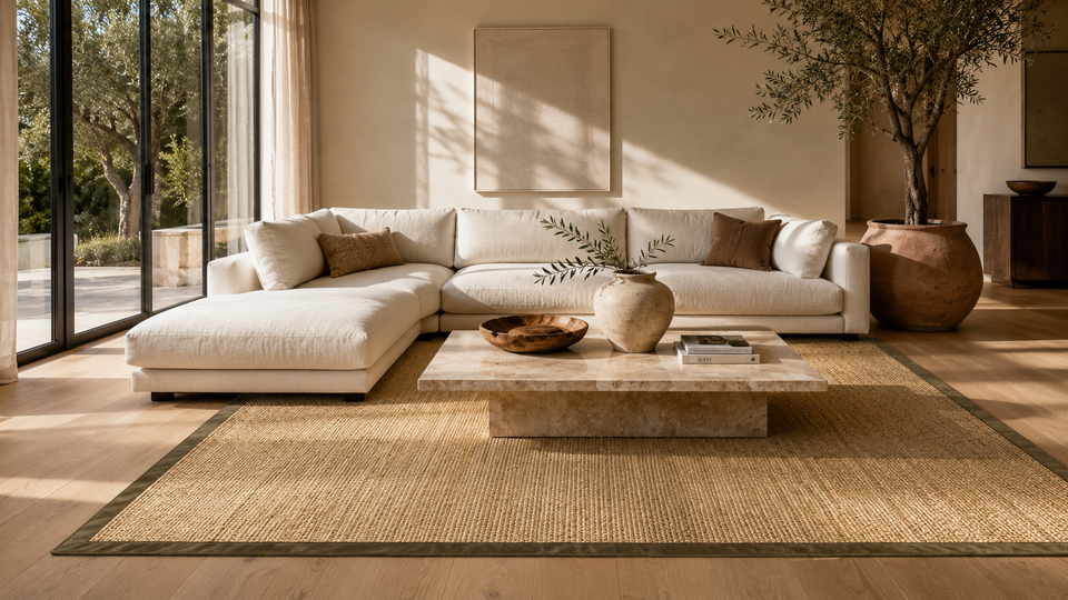 Sisal Rugs with Green Border