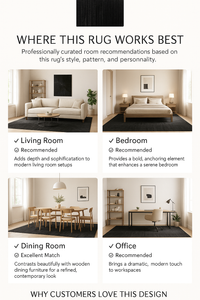 Best Rooms for a Black Patchwork Cowhide Rug | infographic-best-rooms 6