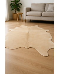 Natural Cowhide Area Rug – Warmth & Modern Style in Low Angle View — cowhide area rug 7