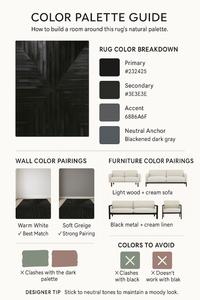 Color Palette Guide for Black Patchwork Cowhide Rug | infographic-color-palette 10