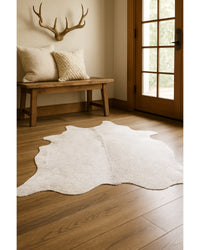 Gray Cowhide Print Area Rug – Modern Luxe Accent in Lodge Entryway — cowhide area rug 16