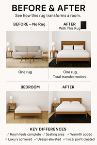 Room Transformation Before and After with Cowhide Rug | infographic-before-after 11