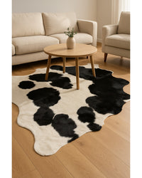 Cowhide Area Rug – Black & White Modern Accent Rug in Living Room — cowhide area rug 9