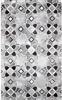 Poshrug Grey Black White Star Cowhide Rug — cowhide area rug 1