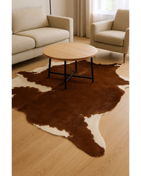 Brown Cowhide Print Hand-Tufted Area Rug, 2x3 – Stain Resistant in Living Room — cowhide area rug 10