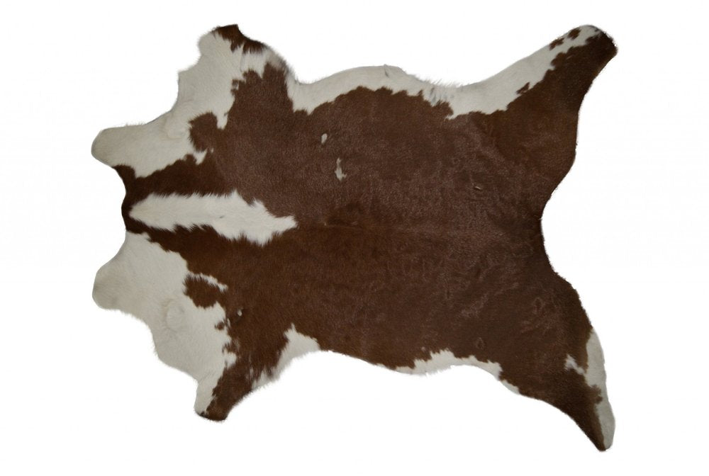 Brown Cowhide Print Hand-Tufted Area Rug, 2x3 – Stain Resistant