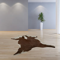Brown Cowhide Print Hand-Tufted Area Rug, 2x3 – Stain Resistant — cowhide area rug 3