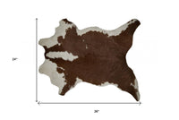 Brown Cowhide Print Hand-Tufted Area Rug, 2x3 – Stain Resistant — cowhide area rug 4