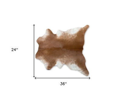 Tan Cowhide Print Area Rug – Soft, Handcrafted Accent