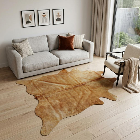 Golden Brown Cowhide Area Rug