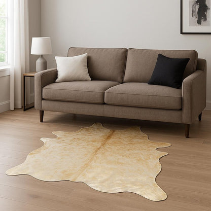 **Cowhide Print Area Rug – Natural, Soft & Stylish**