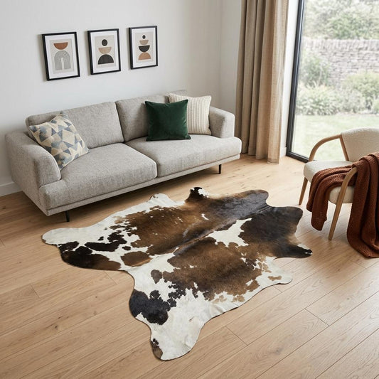 Taupe & White Cowhide Area Rug