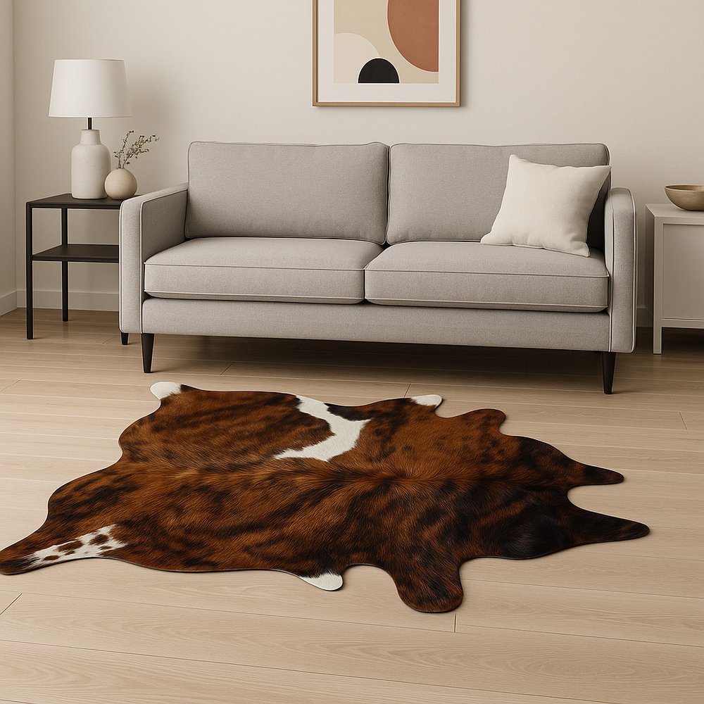 Cowhide Area Rug – Brown & Black Modern Accent