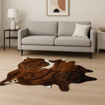 Cowhide Area Rug – Brown & Black Modern Accent