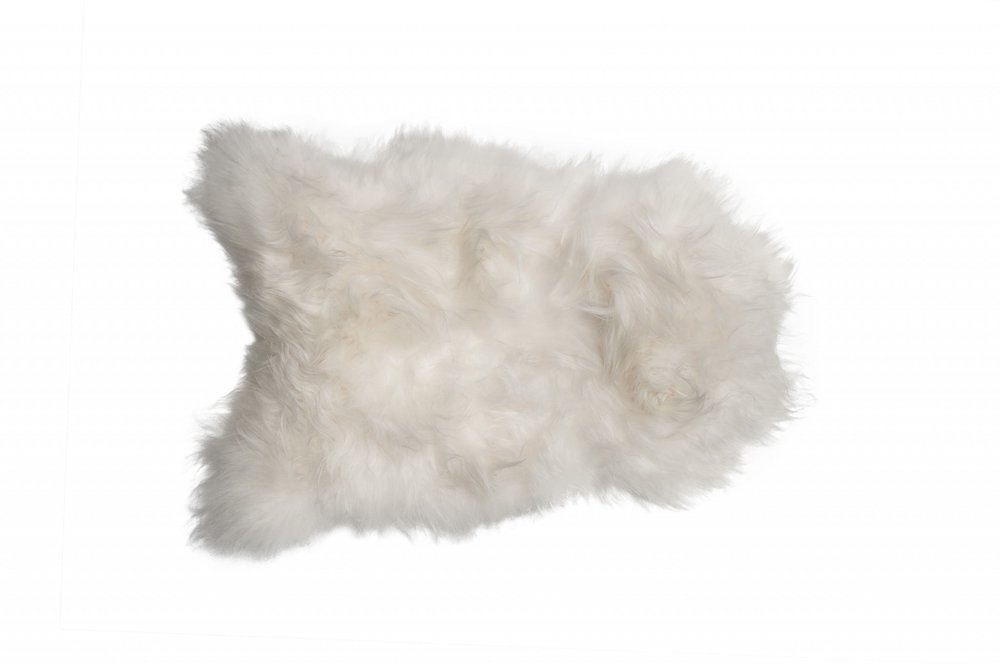 2' X 3' White Natural Wool Long-Haired Sheepskin Area Rug — sheepskin area rug