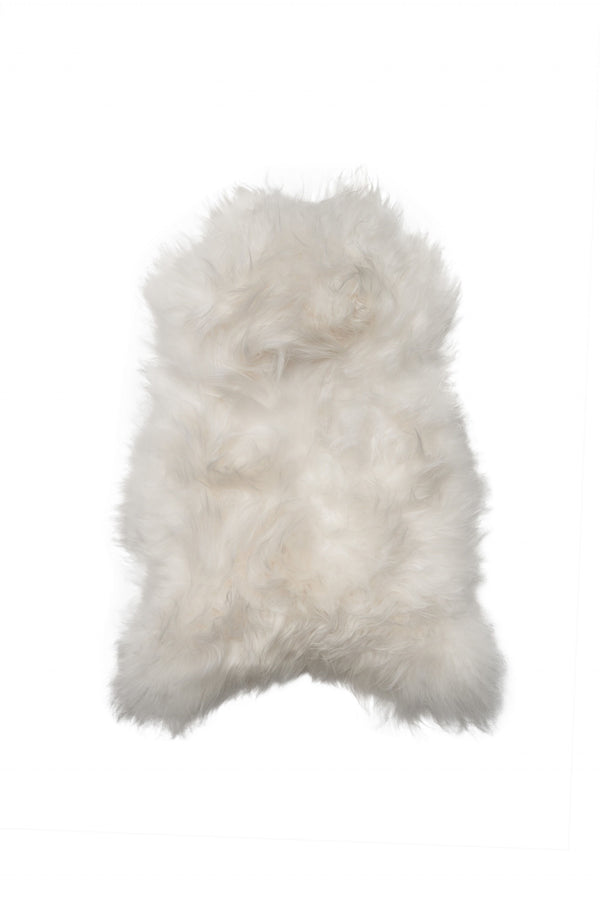 2' X 3' White Natural Wool Long-Haired Sheepskin Area Rug alternate view