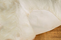 2' X 3' White Natural Wool Long-Haired Sheepskin Area Rug — sheepskin area rug 3
