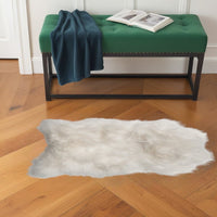 2' X 3' White Natural Wool Long-Haired Sheepskin Area Rug — sheepskin area rug 4