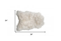 2' X 3' White Natural Wool Long-Haired Sheepskin Area Rug — sheepskin area rug 5